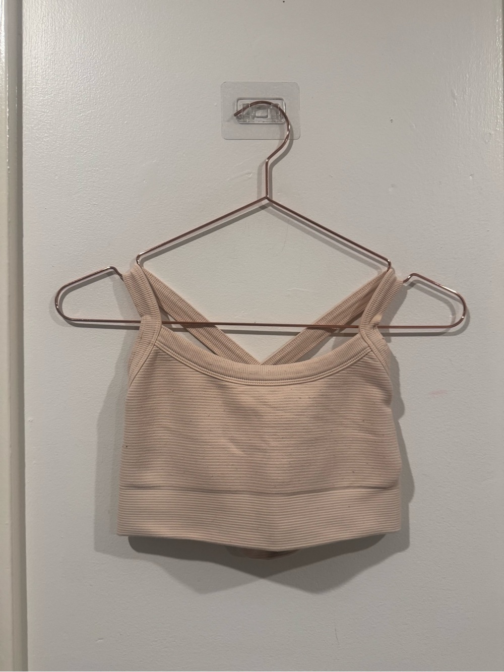 Avocado Seamless Ribbed Crop Bralette - Nude